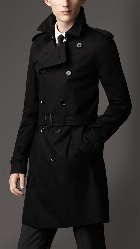 burberry black mens trench coat|burberry gabardine trench coats men's.